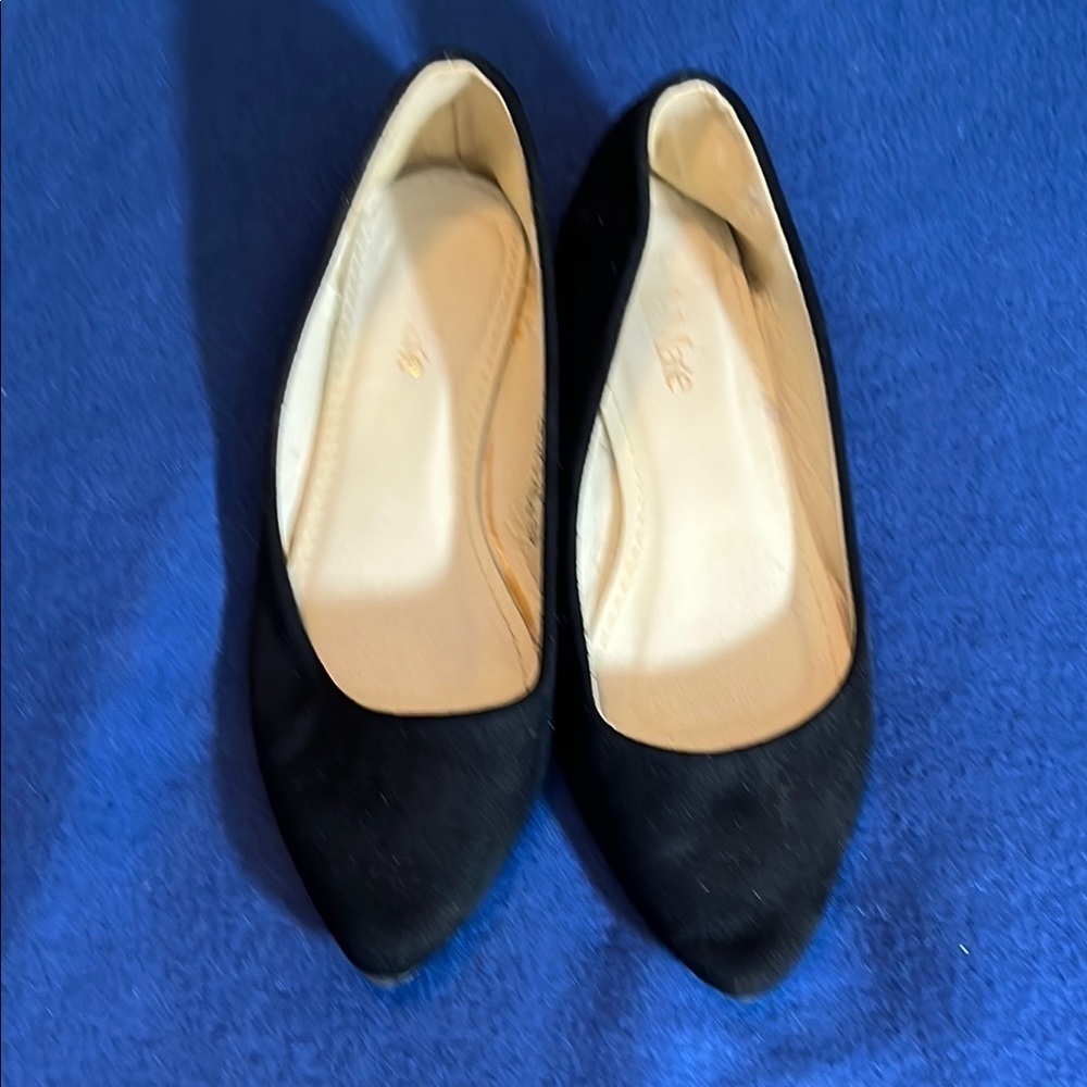 Black suede flats